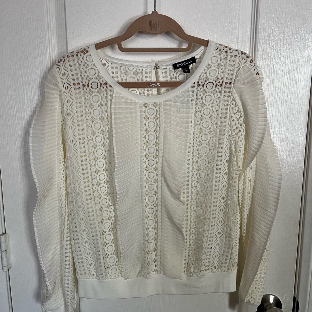 NWT Express Pleated Lace Top